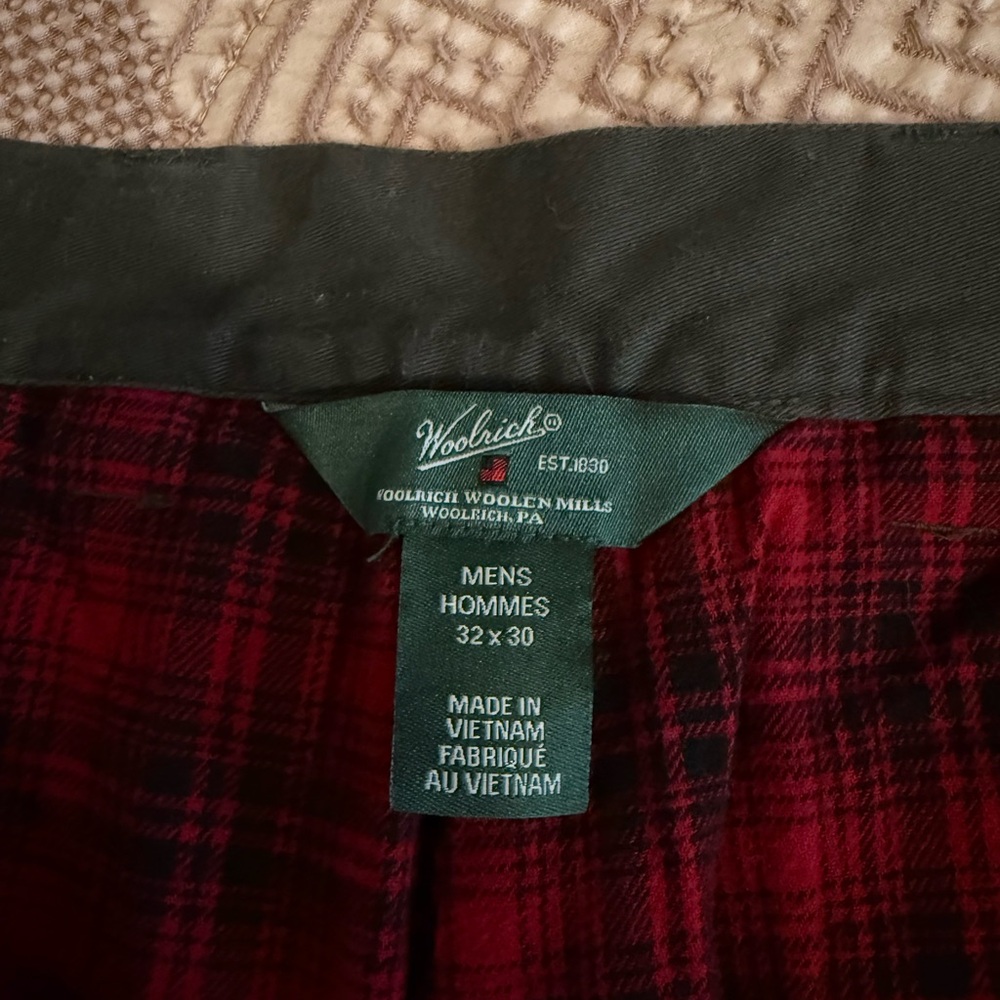 Woolrich Men’s Flannel lined pants 32x30